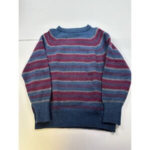 Alan Paine Shetland Wool Sweater Striped Vintage Made in England Men's 44
